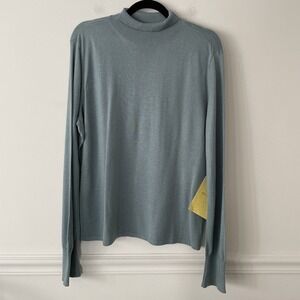 NWT Pamela Dennis QVC Size 1X Cashmere Silk Turtleneck Sweater Blue Quiet Luxury